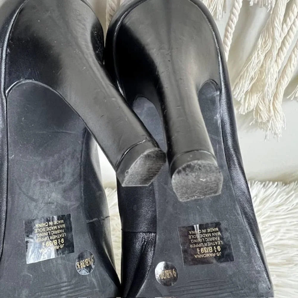 Jessica Simpson Leather RAMONNA Black Peep-toe Pump Shoes